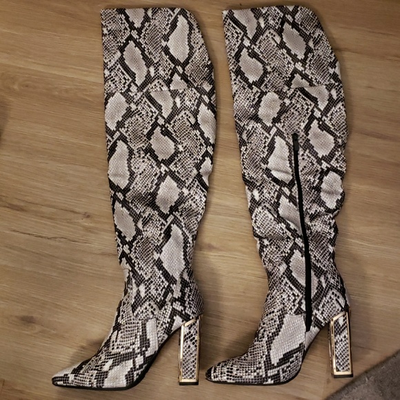 bamboo thigh high boots